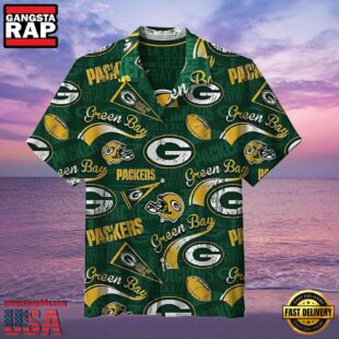 NFL Men's Green Bay Packers Hawaiian Shirt Hat