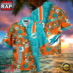 NFL Miami Dolphins Summer Beach Hawaiian Button Up Shirt