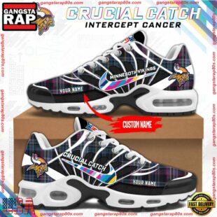 NFL Minnesota Vikings Crucial Catch Intercept Cancer Air Max Plus Shoes Sneaker