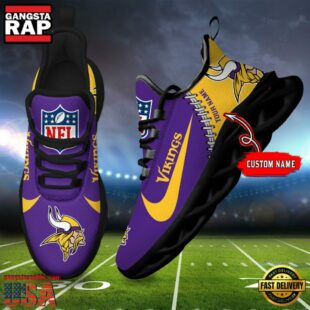 NFL Minnesota Vikings Football Team Design Max Soul Shoes, Football New Sneaker Shoes