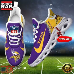 NFL Minnesota Vikings Football Team Design Max Soul Shoes, Football New Sneaker Shoes