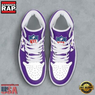 NFL Minnesota Vikings Grunge Style Custom Air Jordan 1 Shoes