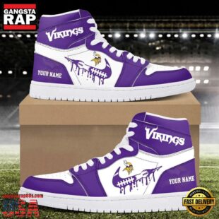 NFL Minnesota Vikings Grunge Style Custom Air Jordan 1 Shoes