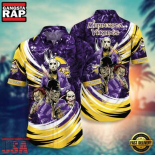 NFL Minnesota Vikings Halloween Horror Movies Summer Hawaiian Shirts