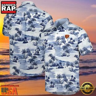 NFL Navy Chicago Bears Hawaiian Shirt Tropical Horizons Butt