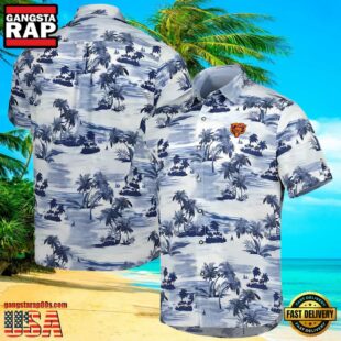 NFL Navy Chicago Bears Hawaiian Shirt Tropical Horizons Butt