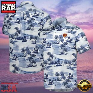 NFL Navy Chicago Bears Hawaiian Shirt Tropical Horizons Butt