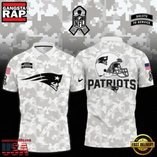 NFL New England Patriots Camo 2024 Salute to Service Polo Shirt