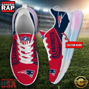 NFL New England Patriots Custom Rainbow Atmospheric Cushion Running Shoes, Women's Sneaker