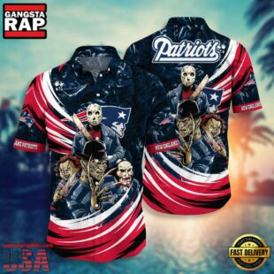 NFL New England Patriots Halloween Horror Movies Summer Hawaiian Shirts