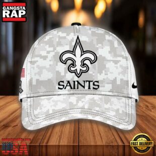 NFL New Orleans Saints Camo 2024 Salute to Service Baseball Cap