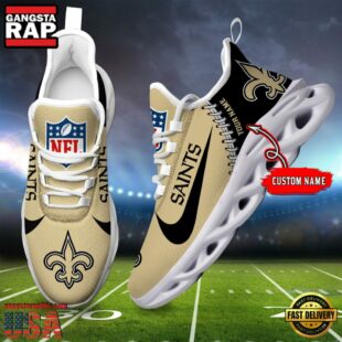 NFL New Orleans Saints Football Team Design Max Soul Shoes, Football New Sneaker Shoes