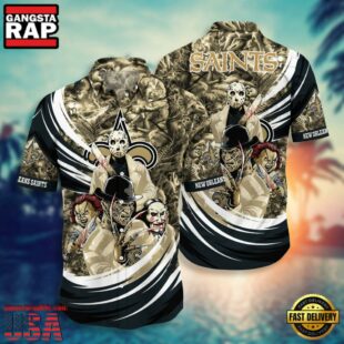 NFL New Orleans Saints Halloween Horror Movies Summer Hawaiian Shirts