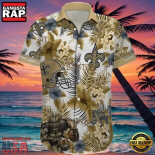 NFL New Orleans Saints Hawaiian Shirt Customizable Floral