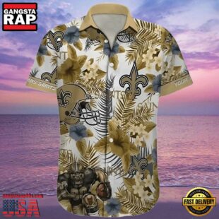 NFL New Orleans Saints Hawaiian Shirt Customizable Floral