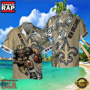 NFL New Orleans Saints Hawaiian Shirt For Sale Tropical Warrior