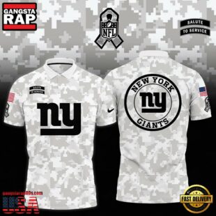 NFL New York Giants Camo 2024 Salute to Service Polo Shirt