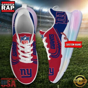 NFL New York Giants Custom Rainbow Atmospheric Cushion Running Shoes, Women's Sneaker