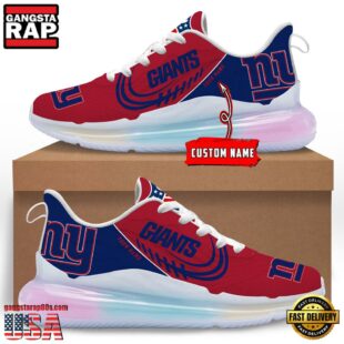 NFL New York Giants Custom Rainbow Atmospheric Cushion Running Shoes, Women's Sneaker