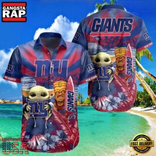 NFL New York Giants Hawaiian Shirt Baby Yoda Tiki Party