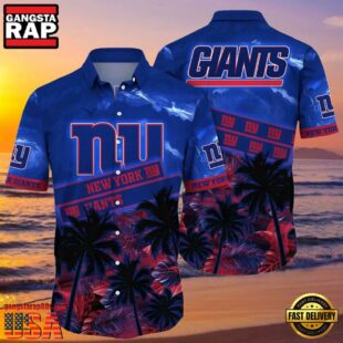 NFL New York Giants Hawaiian Shirt Palm Trees