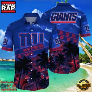 NFL New York Giants Hawaiian Shirt Palm Trees