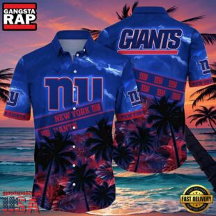 NFL New York Giants Hawaiian Shirt Palm Trees