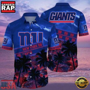 NFL New York Giants Hawaiian Shirt Palm Trees