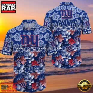 NFL New York Giants Hawaiian Shirts For Men Floral Pattern