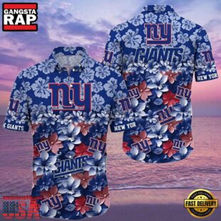 NFL New York Giants Hawaiian Shirts For Men Floral Pattern