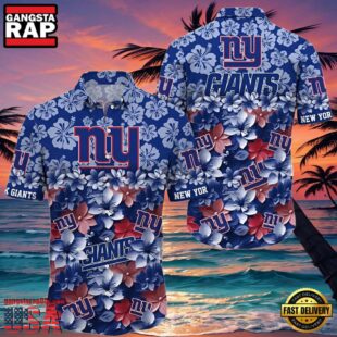 NFL New York Giants Hawaiian Shirts For Men Floral Pattern