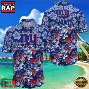 NFL New York Giants Hawaiian Shirts For Men Floral Pattern