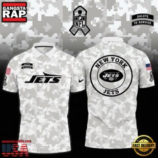 NFL New York Jets Camo 2024 Salute to Service Polo Shirt