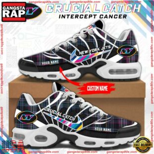 NFL New York Jets Crucial Catch Intercept Cancer Air Max Plus Shoes Sneaker