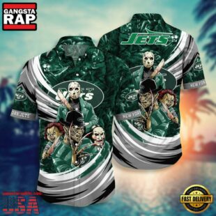 NFL New York Jets Halloween Horror Movies Summer Hawaiian Shirts