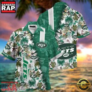 NFL New York Jets Summer Beach Hawaiian Button Up Shirt