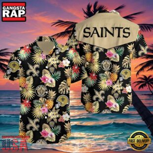 NFL Nts Hawaiian Shirt Vintage Tropical Pineapple Summer Print