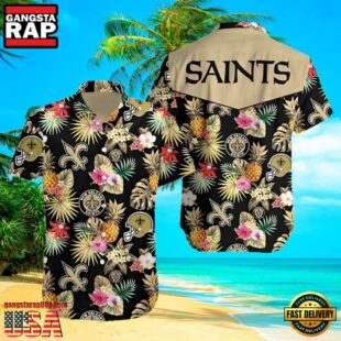 NFL Nts Hawaiian Shirt Vintage Tropical Pineapple Summer Print