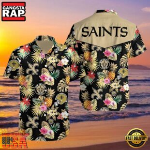 NFL Nts Hawaiian Shirt Vintage Tropical Pineapple Summer Print