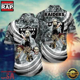 NFL Oakland Raiders Halloween Horror Movies Summer Hawaiian Shirts