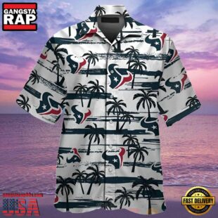 NFL Palm Tree Houston Texans Hawaiian Shirt White