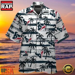 NFL Palm Tree Houston Texans Hawaiian Shirt White