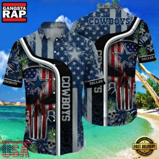 NFL Patriot Skull Dallas Cowboys Hawaiian Shirts Cheap