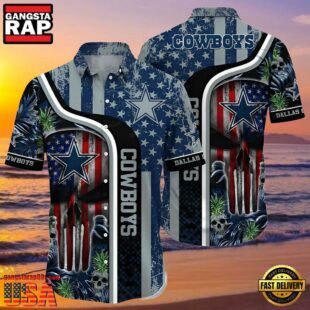 NFL Patriot Skull Dallas Cowboys Hawaiian Shirts Cheap