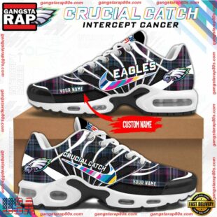 NFL Philadelphia Eagles Crucial Catch Intercept Cancer Air Max Plus Shoes Sneaker