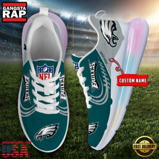 NFL Philadelphia Eagles Custom Rainbow Atmospheric Cushion Running Shoes, Women's Sneaker