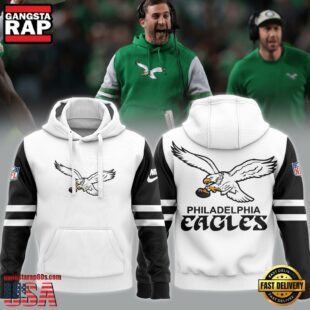 NFL Philadelphia Eagles Football Coach Nicholas John Sirianni’s Eagles White Hoodie