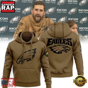 NFL Philadelphia Eagles Salute To Service Brown Hoodie