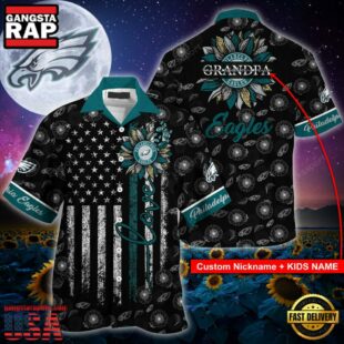 NFL Philadelphia Eagles Sunflower For Mother Day Father Day Hawaiian Shirt