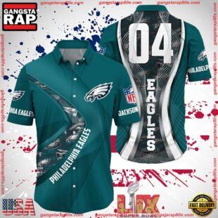 NFL Philadelphia Eagles Super Bowl LIX Fans Custom Hawaiian Shirt